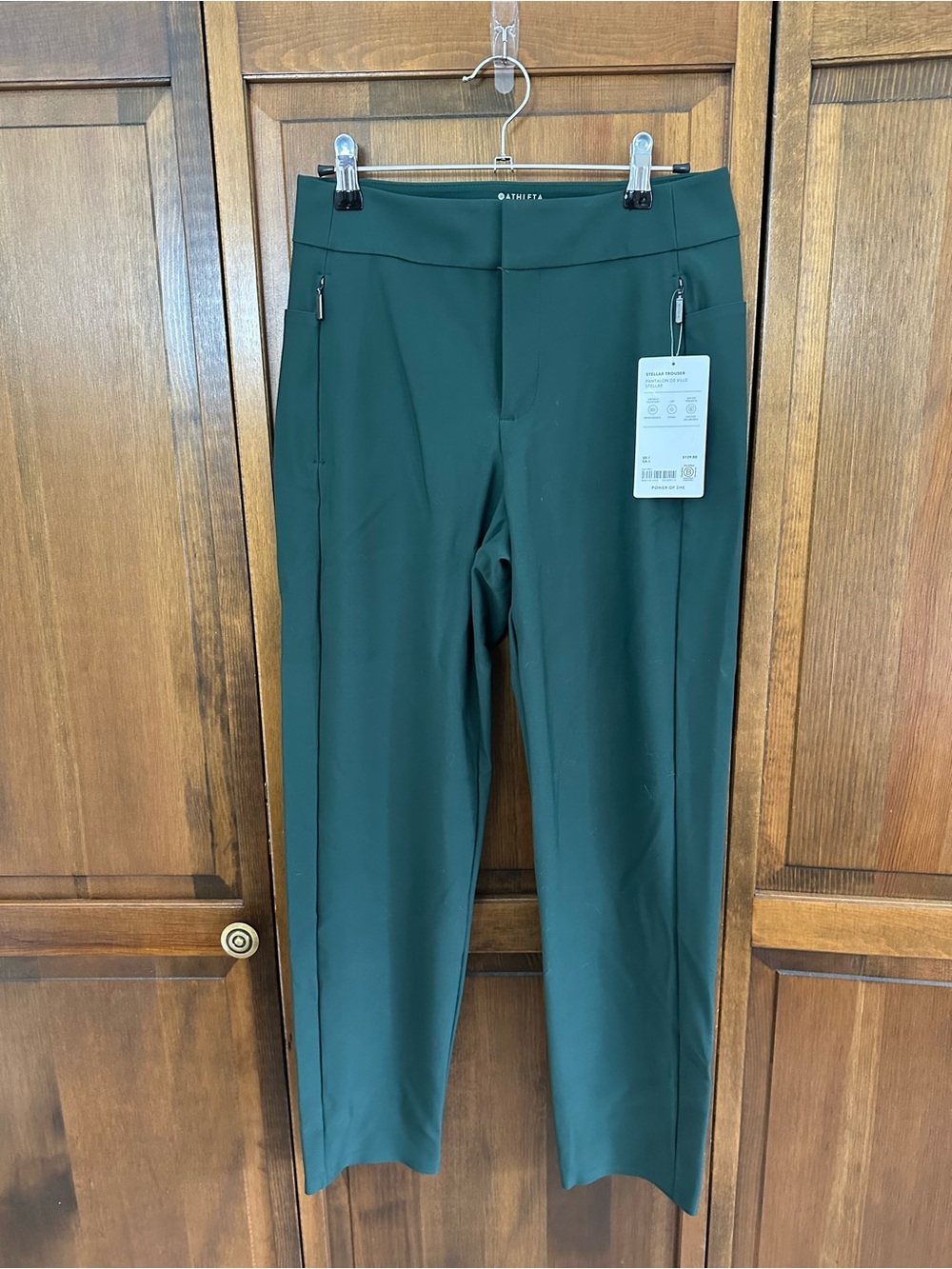 Athleta Womens Stellar Trouser - Deep Green Performance Chinos